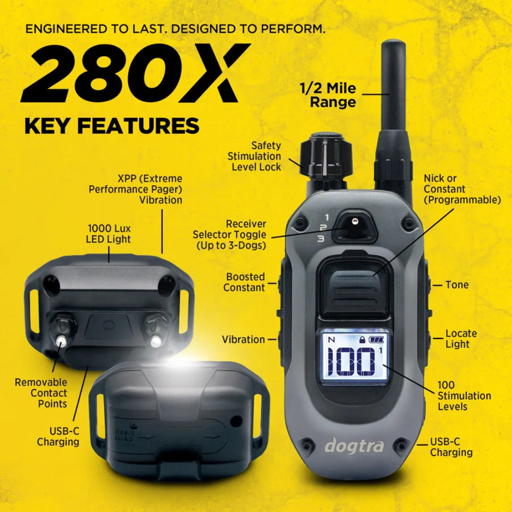 Dogtra - 280X - 1/2 Mile - Remote Training Collar – PetsTEK