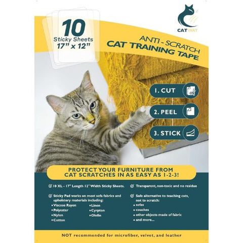 CatWay - 10XL 17”x12” Anti Cat Scratch Furniture Protectors (10 Pack)
