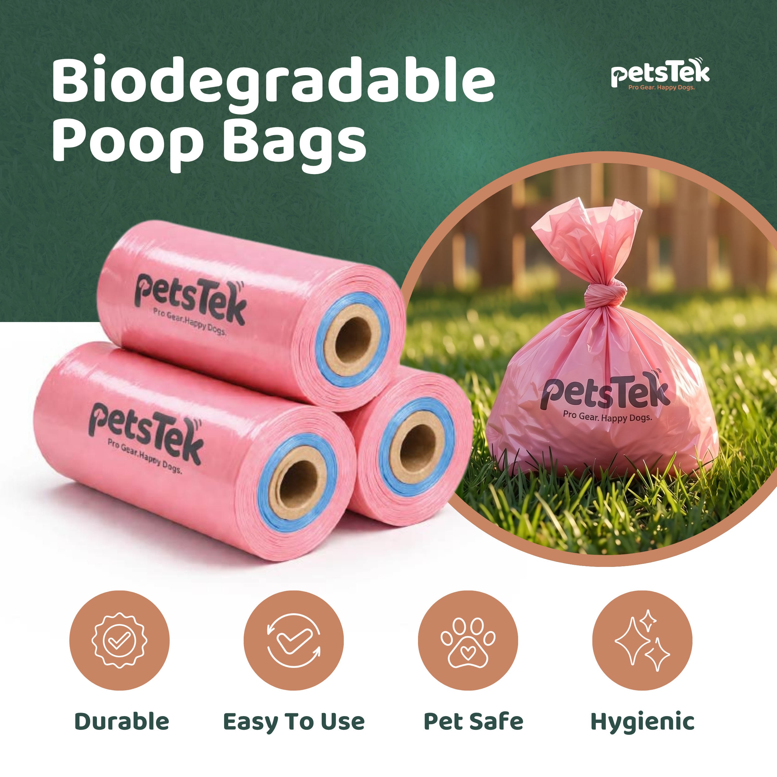 PetsTEK Biodegradable Dog Poop Bags