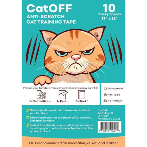 CatOFF - 10XL 17”x12” Anti Cat Scratch Furniture Protectors (10 Pack)