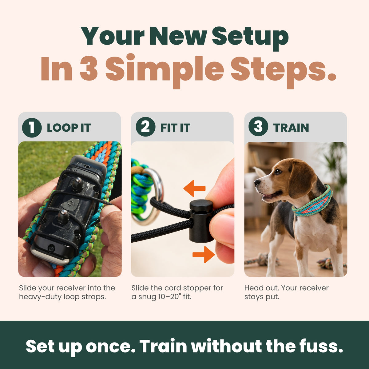 PetsTEK Adjustable Paracord E-Collar Strap for Dogs (10 to 20 Inch Neck)-5