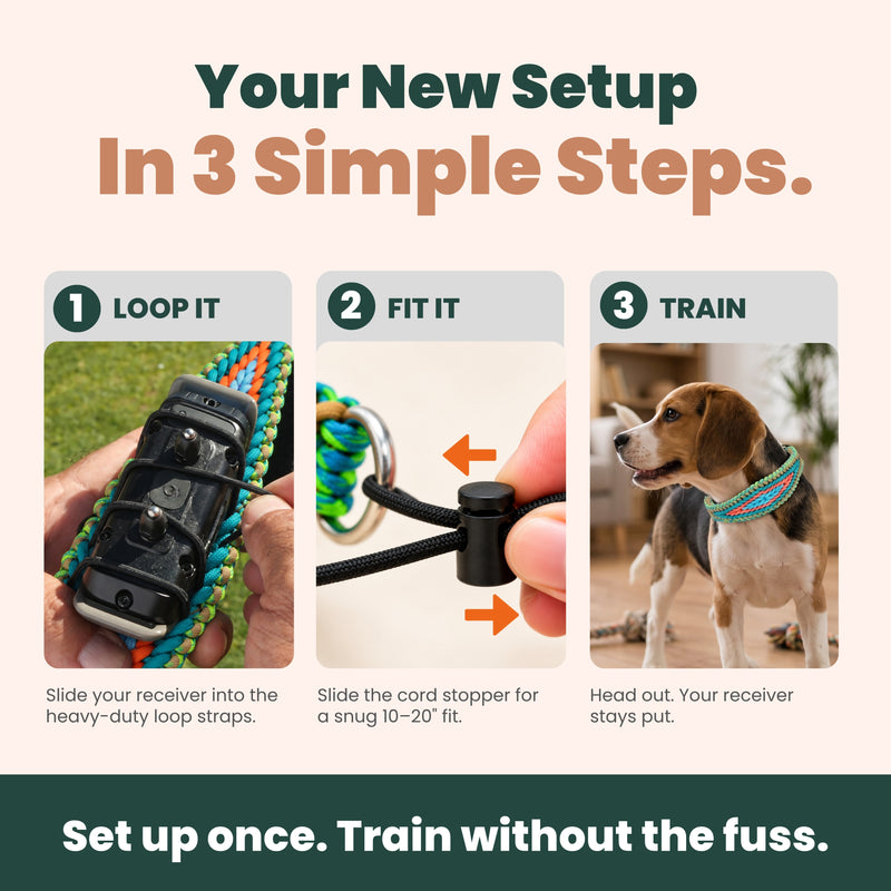 PetsTEK Adjustable Paracord E-Collar Strap for Dogs (10 to 20 Inch Neck)-zoom-