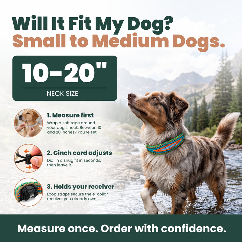 PetsTEK Adjustable Paracord E-Collar Strap for Dogs (10 to 20 Inch Neck)-zoom-