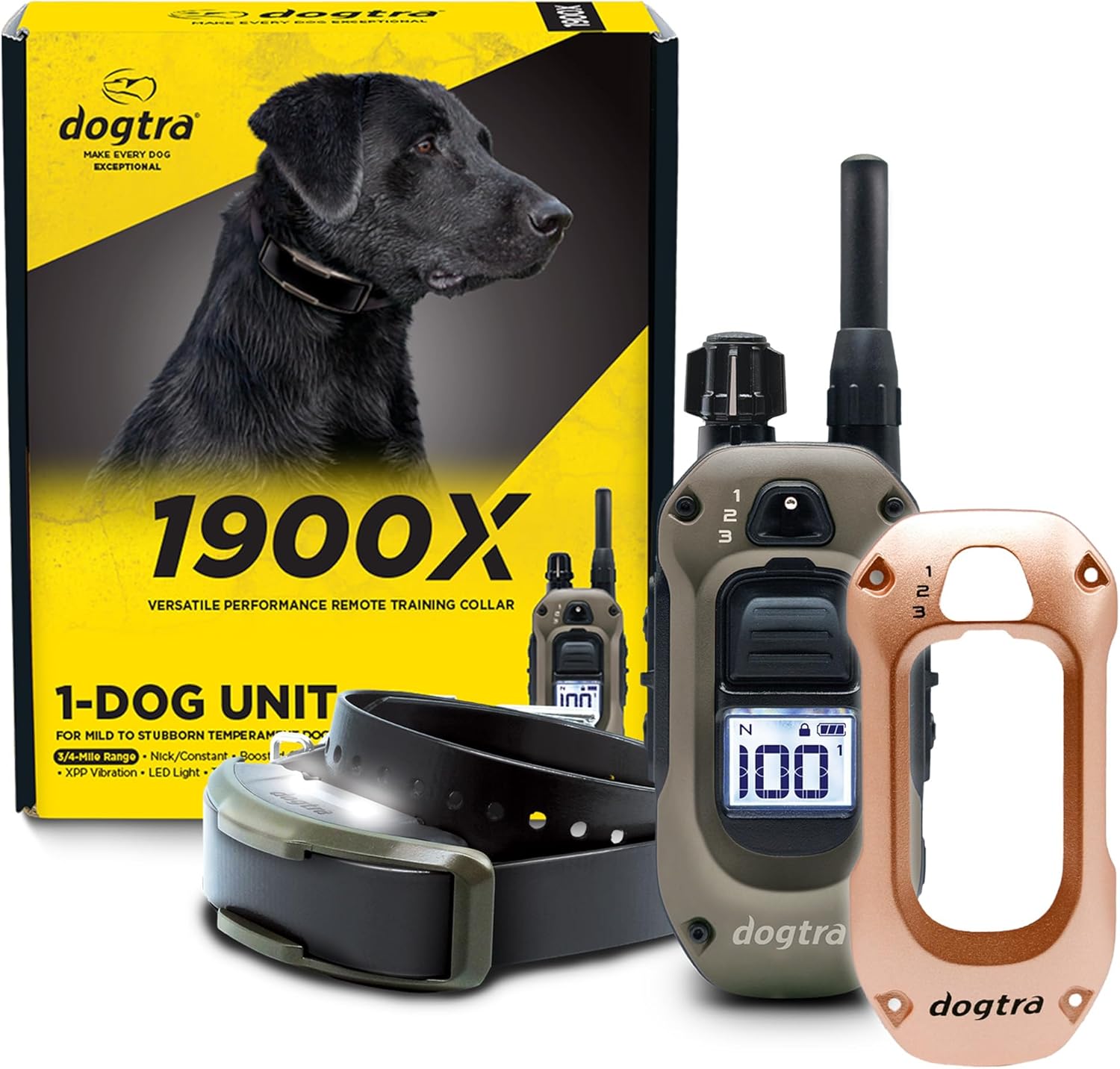 Dogtra 1900X & Pink Gold X-Shield Bundle - 3/4 Mile Dog Training E-Collar-1