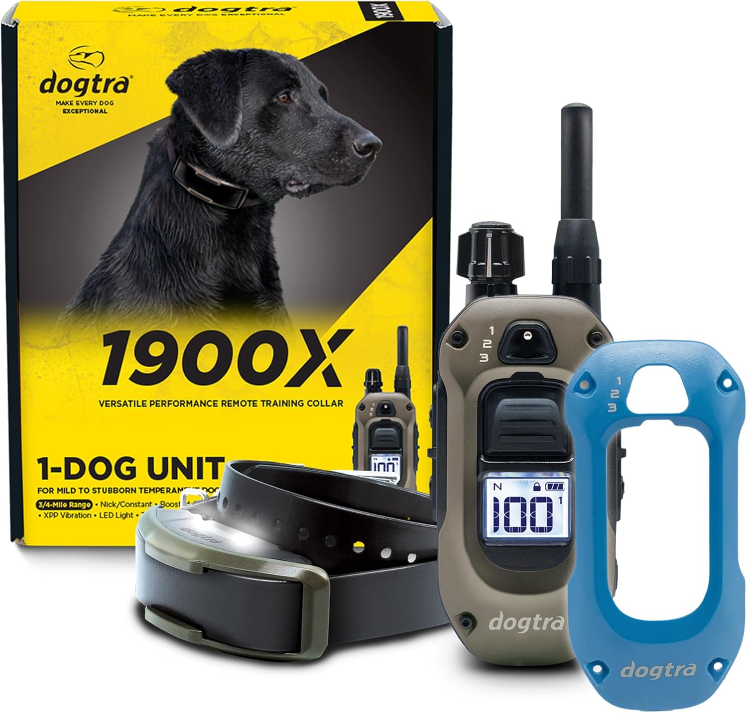 Dogtra 1900X & Blue X-Shield Bundle - 3/4 Mile Dog Training E-Collar-1