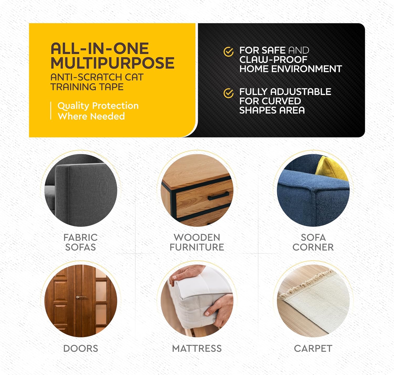 Catway Anti-Scratch Cat Training Tape 10-Pack Compatibility