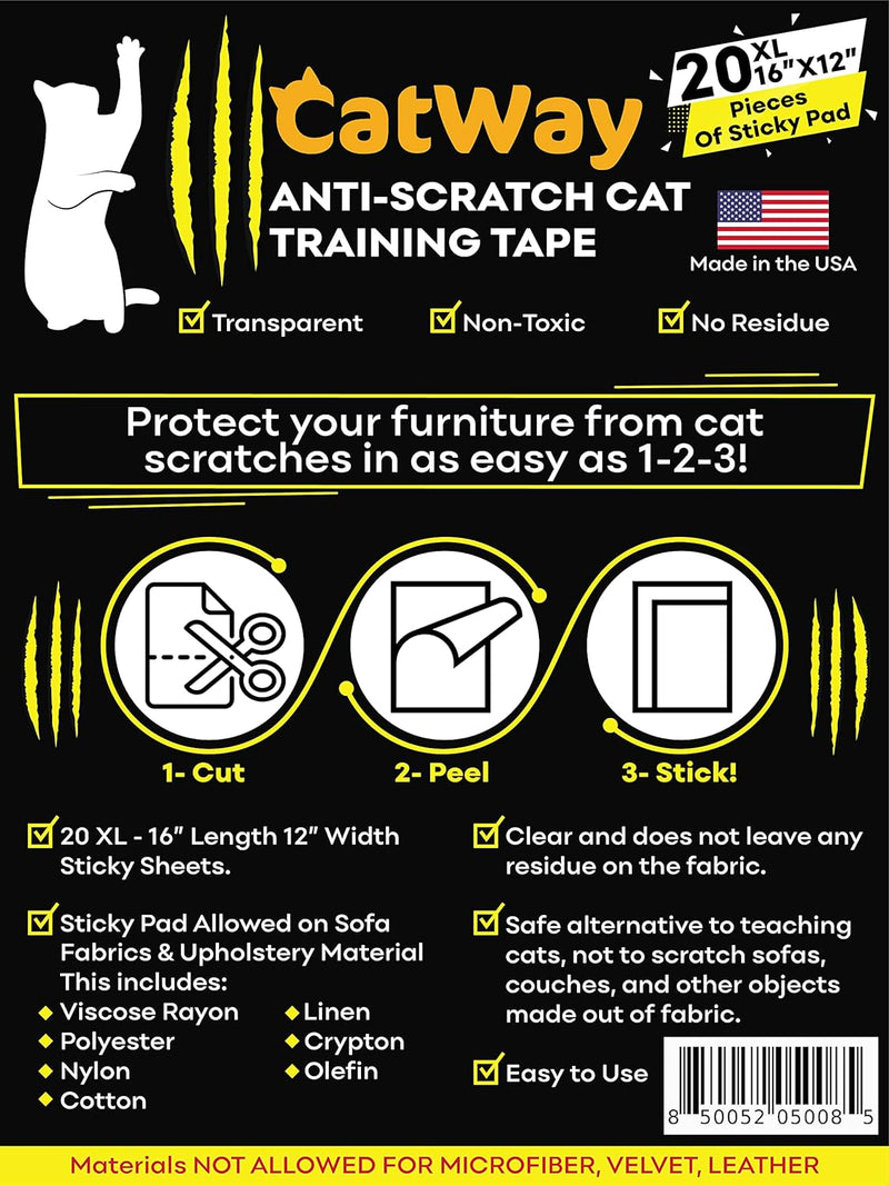 CatWay - 20XL 16”x12” Anti Cat Scratch Furniture Protectors (20 Pack)-zoom-