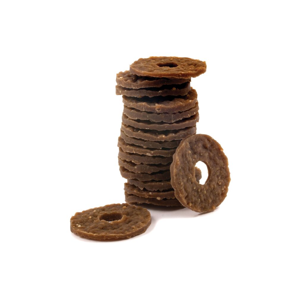 16 Pieces of Medium Brown PetSafe Busy Buddy Rawhide Refill Rings