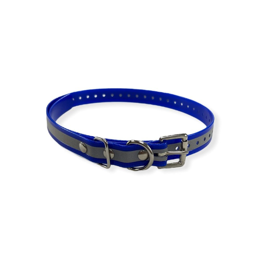 E-Collar Technologies - 3/4" Reflective Biothane Replacement Strap in Blue
