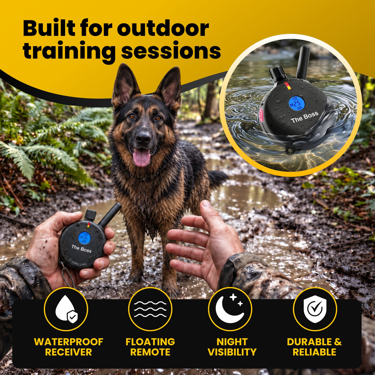 Boss Educator ET-800 Remote Dog Training Collar Black