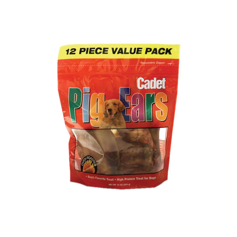 Cadet - Natural Pig Ears - 12 pack - Dog Treats-zoom-