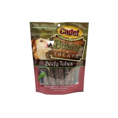 One 12oz Pack of Cadet Butcher Treats Beefy Tubes