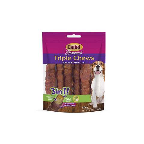 One Oak of 6 Pieces of Cadet Triple Chew Treat Duck and Apple