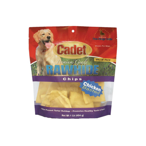 1-Pound Pack of Cadet Rawhide Chips Chicken Basted
