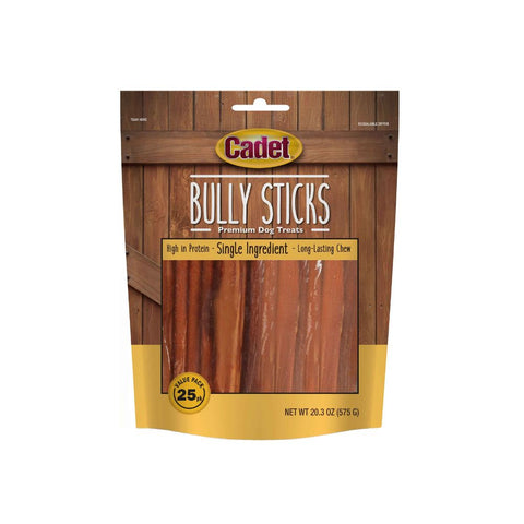 25-Piece Pack of Cadet Bully Sticks Dog Treats