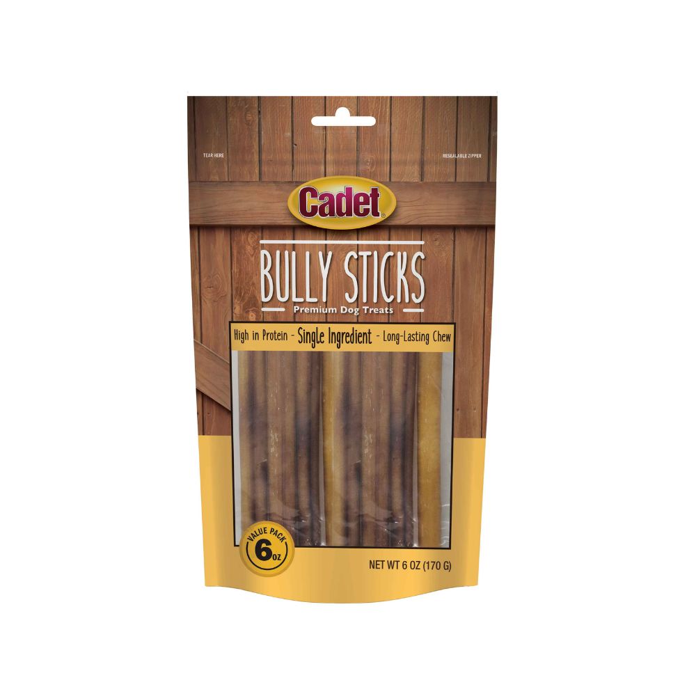 6oz Pack of Small Cadet Bully Sticks Dog Treats