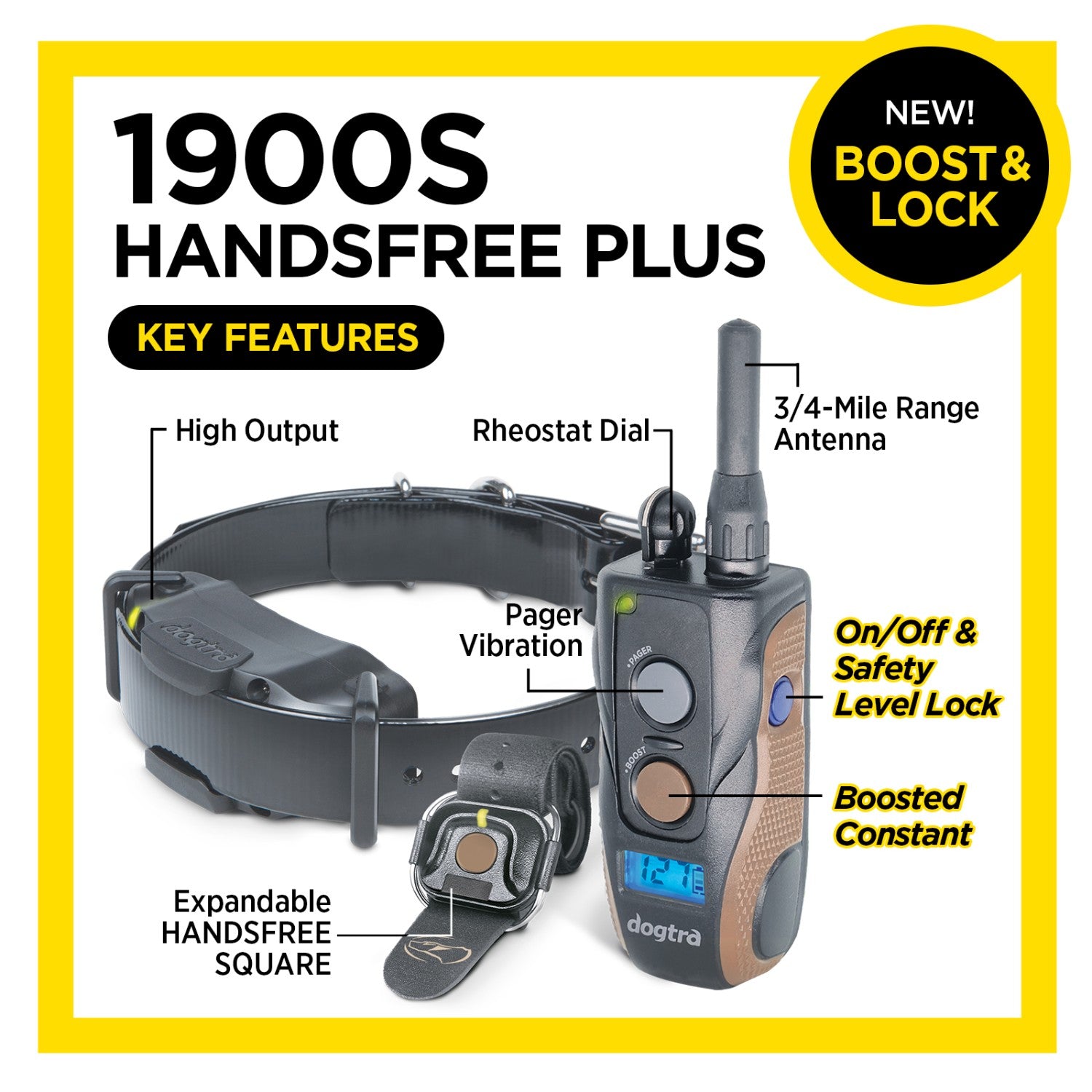 Dogtra 1900S Handsfree Plus B&L Remote Training Collar Key Features