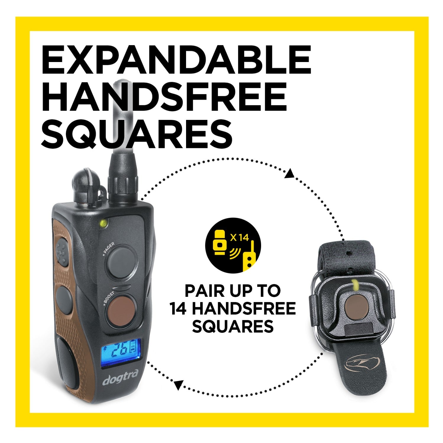 Dogtra 1900S Handsfree Plus B&L Remote Training Collar with Expandable Square