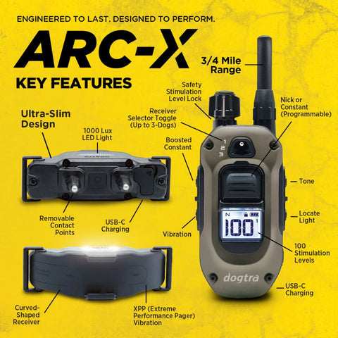 Dogtra ARC-X Remote Training Collar Key Features
