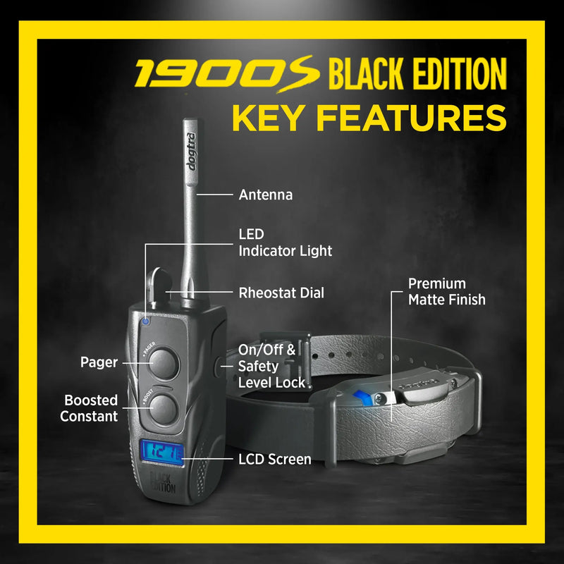 Dogtra - 1900S Black Boost & Lock - 1 Mile - Remote Training Collar-zoom-