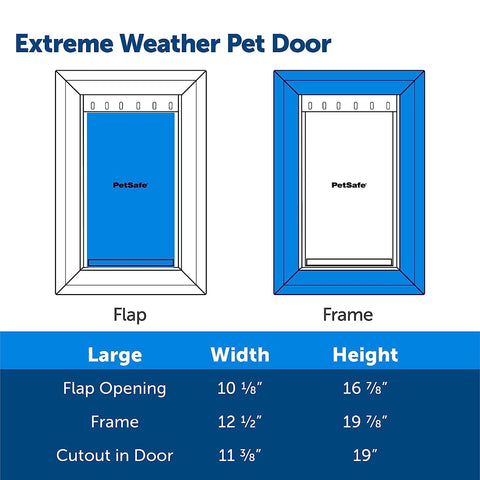 PetSafe PPA00-10986 Extreme Weather Pet Door Large Flap and Frame
