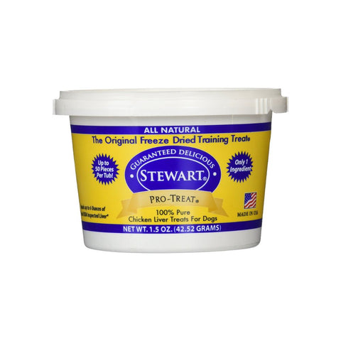 One 1.5 oz. Tub of Miracle Corp Stewart Pro-Treat Freeze Dried Chicken Liver