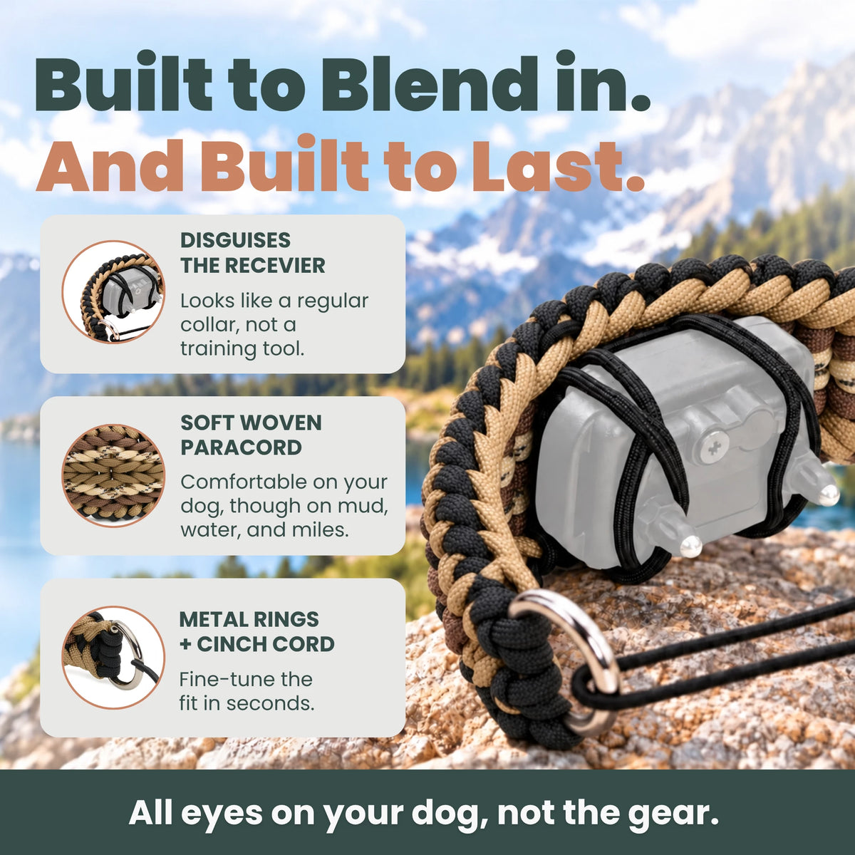 PetsTEK Adjustable Paracord E-Collar Strap for Dogs (10 to 20 Inch Neck)