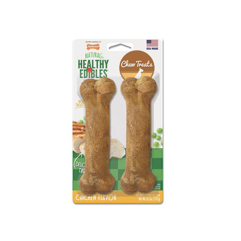 Two Pieces Nylabone Healthy Edibles Longer Lasting Chicken Treats Wolf
