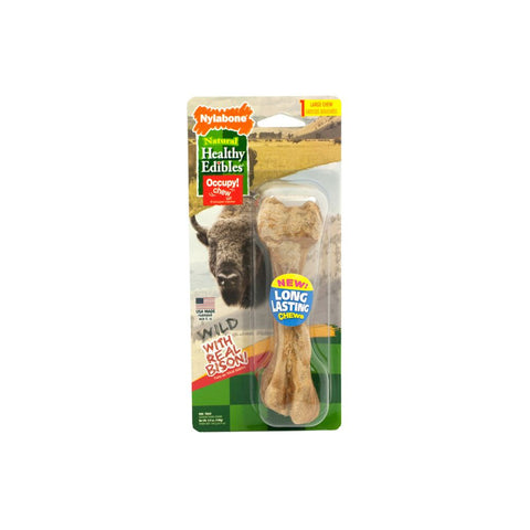 One Large Piece of Nylabone Healthy Edibles Wild Chew Treats Bison