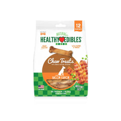 One Pack of 12 Chews Nylabone Healthy Edibles Longer Lasting Bacon Treats Regular