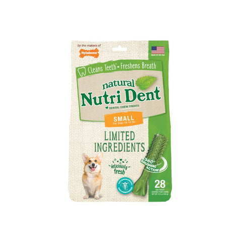 One Pack of 28 Small Nylabone Nutri Dent Limited Ingredient Dental Chews Fresh Breath