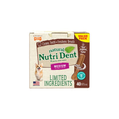 One Pack of 40 Nylabone Nutri Dent Limited Ingredient Dental Chews Filet Mignon