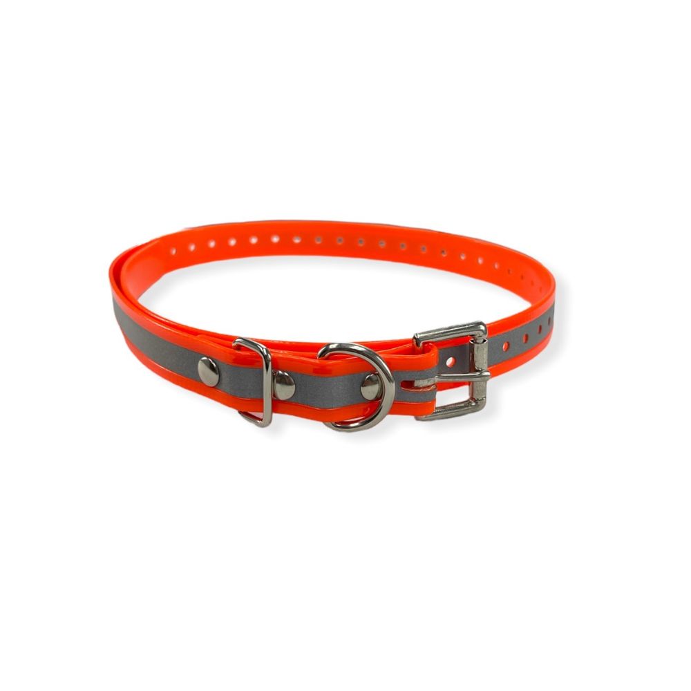 E-Collar Technologies - 3/4" Reflective Biothane Replacement Strap in Orange