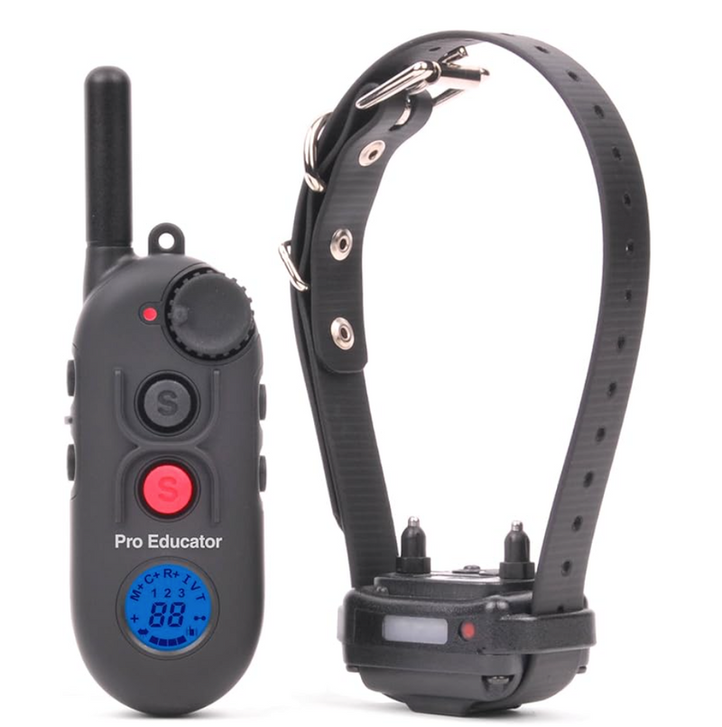 Bundle of 2 - Pro Educator PE-900 Remote Dog Training Collar Black by E-Collar Technologies with PetsTEK Clicker-zoom-