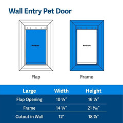 PetSafe - ZPA00-16203 Wall Entry Pet Door Large Flap and Frame