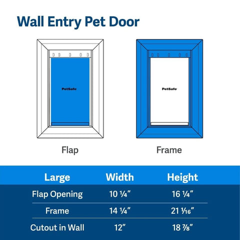 PetSafe - ZPA00-16203 Wall Entry Pet Door Large Flap and Frame