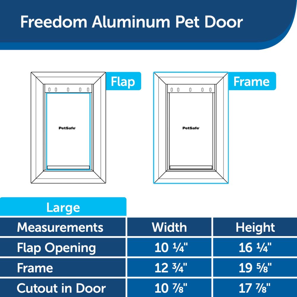 PetSafe Freedom Aluminum Pet Door Dimensions for Large Variant