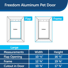 PetSafe Freedom Aluminum Pet Door Dimensions for Large Variant