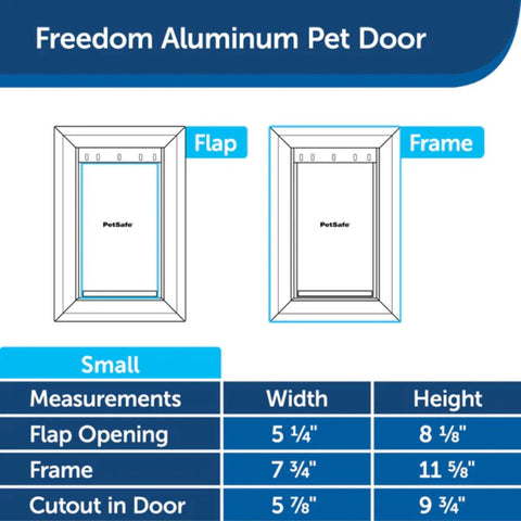 PetSafe Freedom Aluminum Pet Door Dimensions for Small Variant