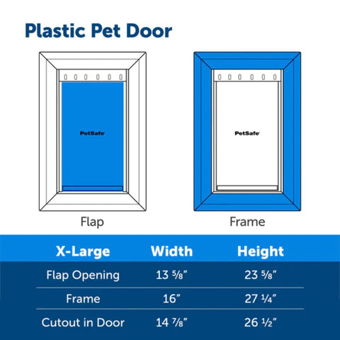 PetSafe Plastic Pet Door Size Dimensions (Extra Large)