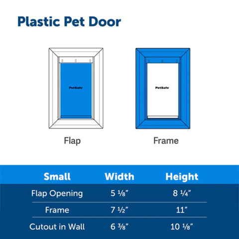 PetSafe Plastic Pet Door Size Dimensions (Small)