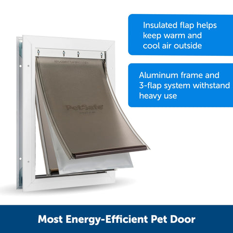 PetSafe ZPA19-16854 Extreme Weather Aluminum Pet Door Large with Aluminum Flaps