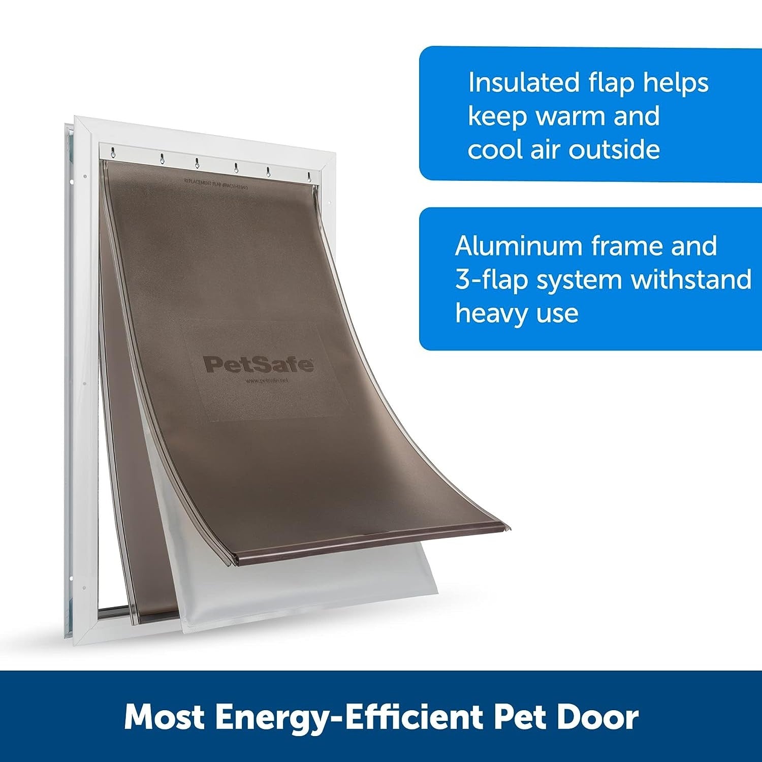 PetSafe ZPA19-16855 Extreme Weather Aluminum Pet Door Extra Large with Insulated Flaps