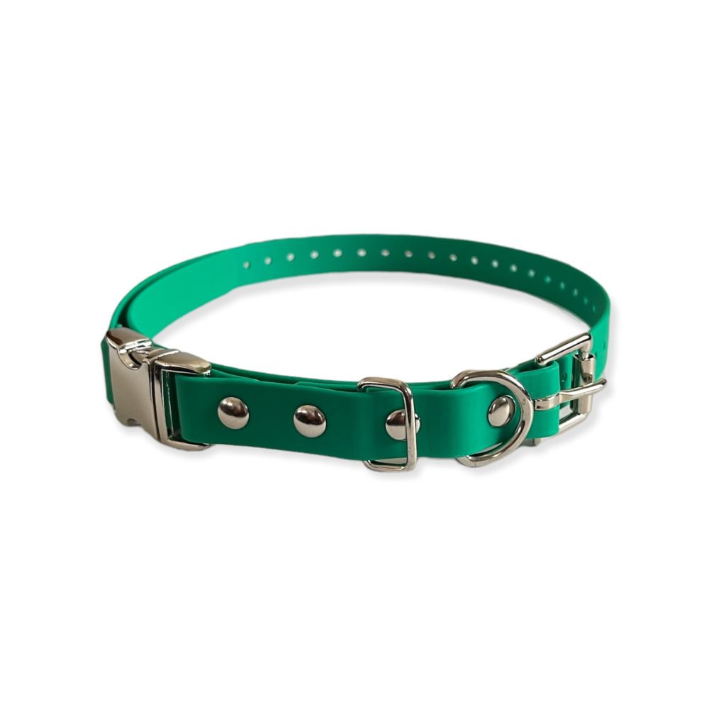 E-Collar Technologies 3/4" Quick Snap Biothane Collar in Green