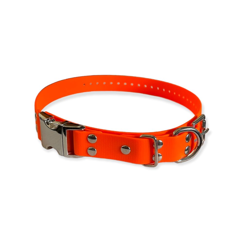 E-Collar Technologies 1" Width Quick Snap Biothane Collar in Orange
