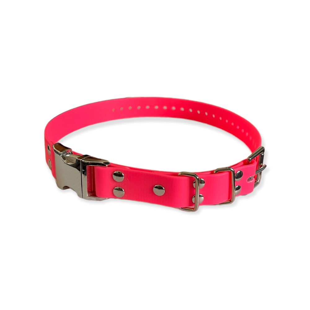 E-Collar Technologies 1" Width Quick Snap Biothane Collar in Pink