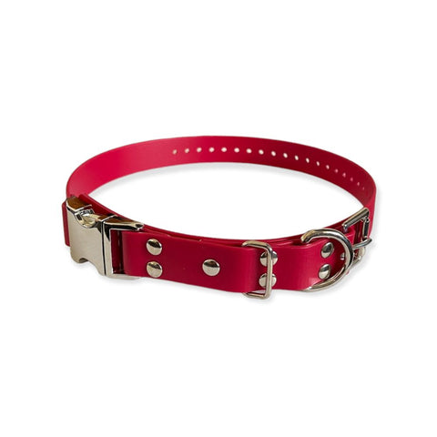 E-Collar Technologies 1" Width Quick Snap Biothane Collar in Red