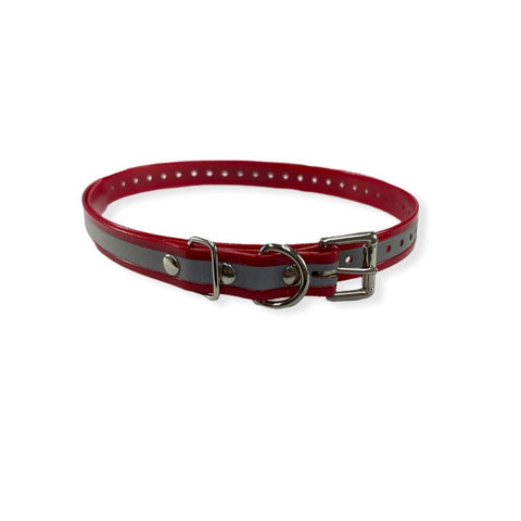 E-Collar Technologies - 3/4" Reflective Biothane Replacement Strap in Red