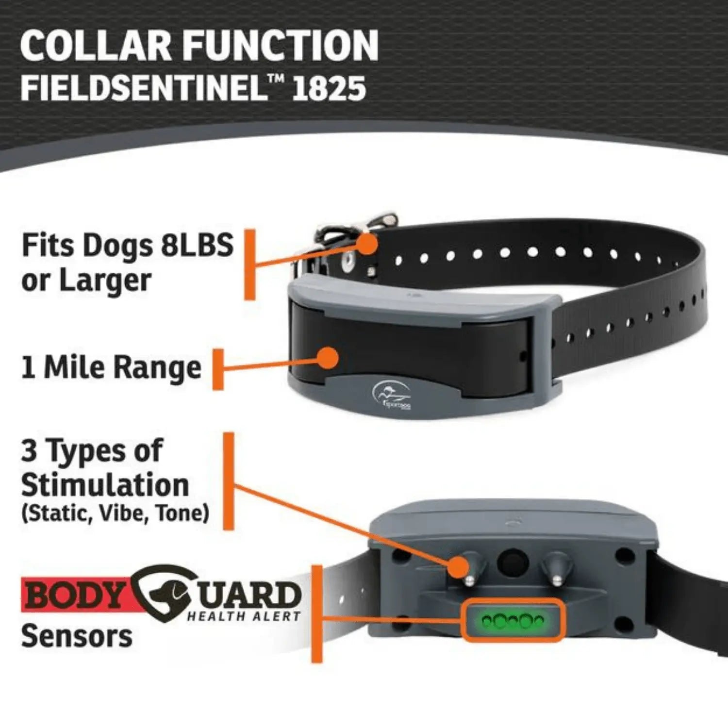 petstek.myshopify.com SportDog - FS-1825 - FieldSentinel 1825 - Remote Training Collar + Health Alert  SportDOG