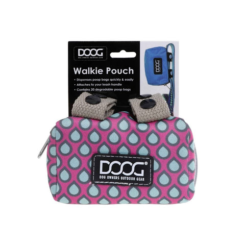 DOOG Walkie Pouch in Pink Teardrop Pattern - In Packaging